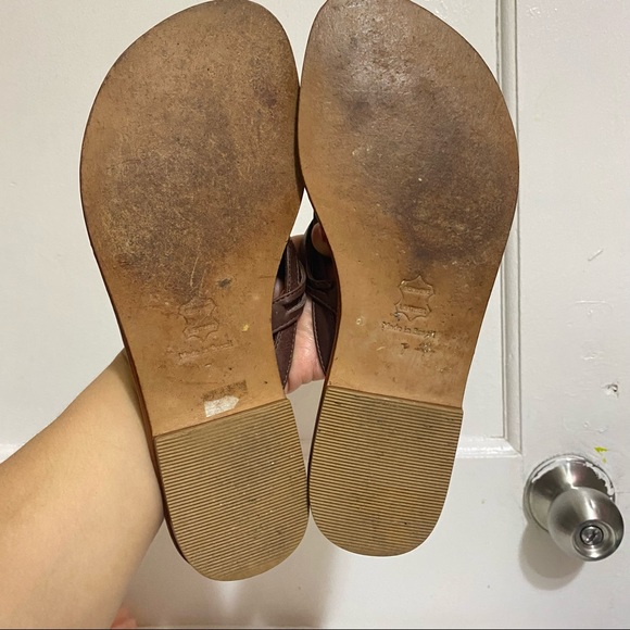 Eileen Fisher Women’s 7 Black Double Strap Flip Flop Leather Sandals - Picture 7 of 8